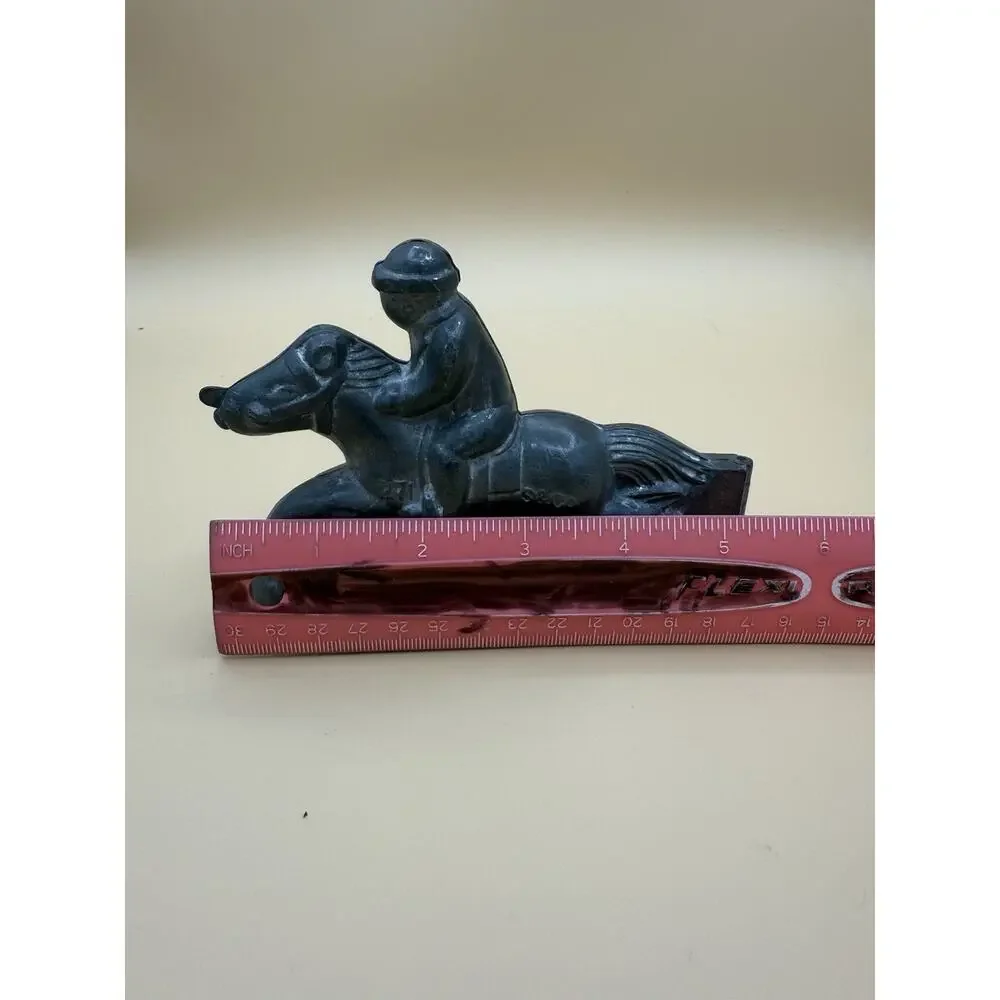 Antique Pewter 271 S & co Jockey Racing Horse Ice Cream Or Chocolate Mold Metal